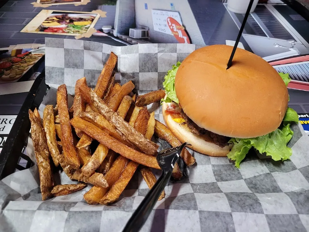 Cheese Burger and Fries
